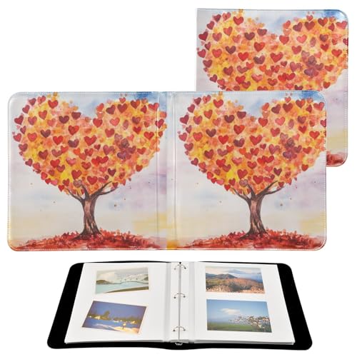 Álbum de fotos Scrapbook autoadhesivo con cubierta de cuero PU, 3 argollas, 40 páginas, tamaño exterior 30 x 28.5 cm miniatura 2