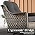 CAODOC Patio Furniture,All Weather Wicker 5 PCS Outdoor Sofa with High Back Swivel Rocker Chairs,Conversation Set with Solar Powered Coffee Table,Grey Rattan Black Cushion