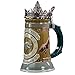 Game of Thrones House Stark Stein – 22 Oz Ceramic Base with Pewter Baratheon Crown Top (Оne Расk)