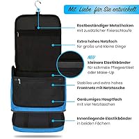DELAWAY XXL Kulturbeutel zum Aufhängen [Design 2026] Große Kulturtasche für Damen, Herren mit Kofferhalterung und separatem Nassfach - Waschtasche für Männer & Frauen (Hellblau Neu) – Ansicht 2