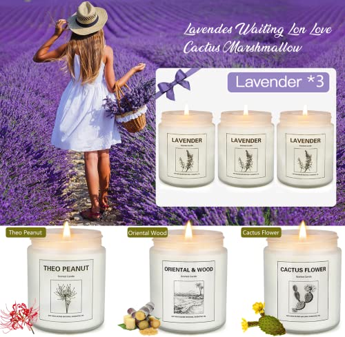 6 Pack Candles For Home Scented, Lavender Candle, 42.6 Oz 300 Hour Long Lasting Natural Soy Wax Candles, Aromatherapy Jar Candle For Relaxing- Scented Candles Gift Set For Women, Birthday Gifts #TOP1