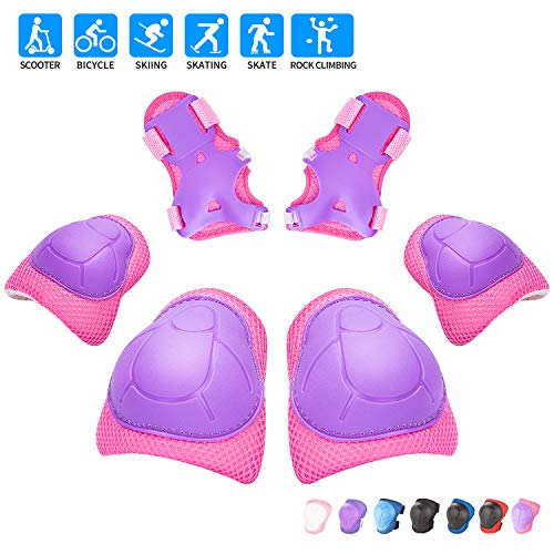 RUNDONG Kids/Youth Knee Pad Elbow Wrist Pads Guards Protective Gear Set for Roller Skates Cycling Bike Skateboard Inline Skatings Scooter Riding Sports,Suitable for multiple sports outdoor activities