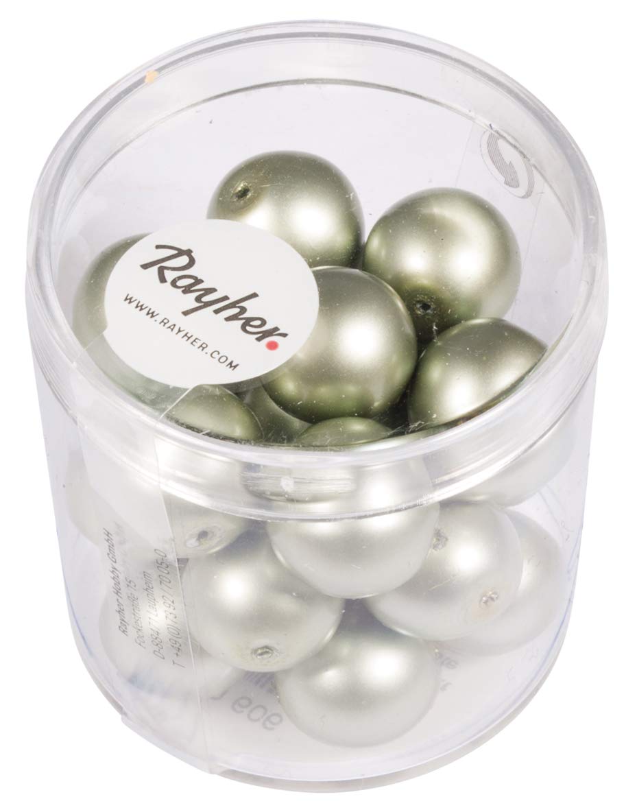 Rayher Renaissance Glass Wax Beads 14450606, Matt, 12 mm Diameter