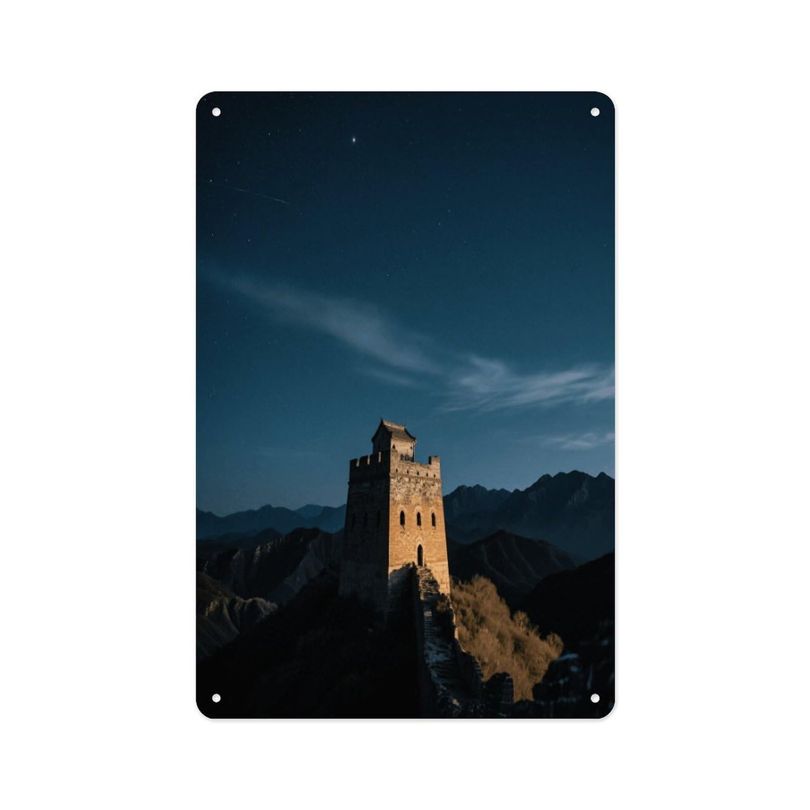 Fekiloot Style Great Wall Beacon Tower Wall Decor Metal Signs Tin Signs Poster
