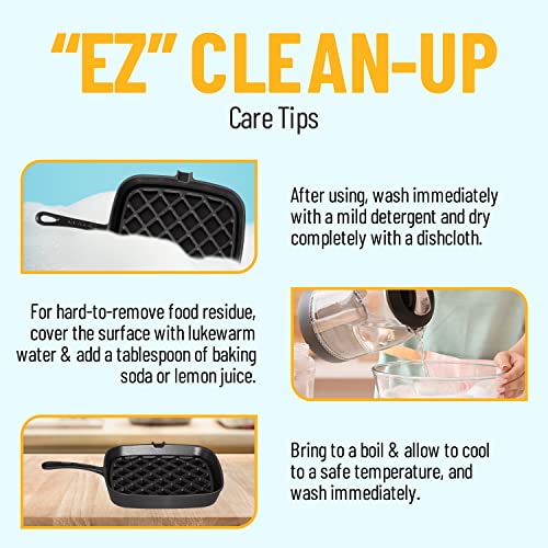 Grill-Ez Grill Pan - 2-Part Cast Iron Grill Pan With Removable Grill Grate - Square Pans For Grilling, Searing, Bbq, And More - Oven-Safe Up To 450° - Ready Criss Cross Lines - Also Use As Griddle #TOP6