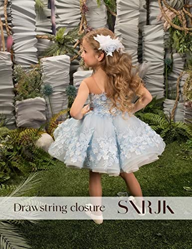 Short Lace Applique Pageant Dresses for Girls Poofy Flower Girl Dress for Wedding Toddler Ball Gown4