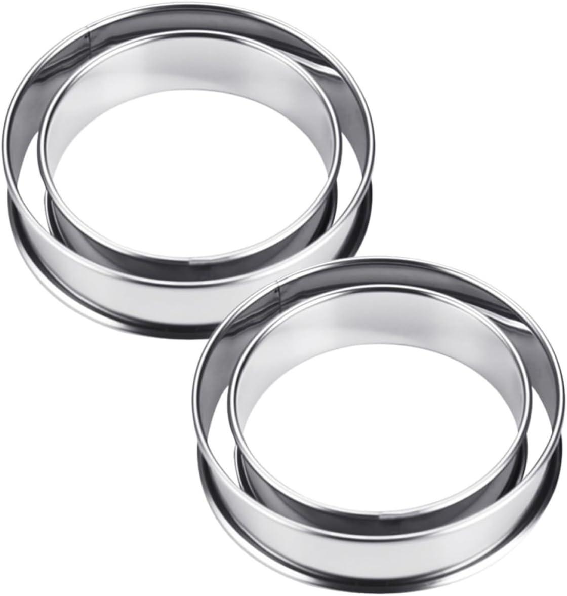 Luxshiny 4pcs Stainless Steel Muffin Rings Baking Muffin Ring Set Reliable and Easy to Clean for Home Kitchen Baking Supplies