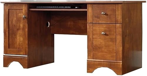 BOWERY HILL Escritorio de madera para computadora de oficina en casa con cajón de torre en arce cepillado