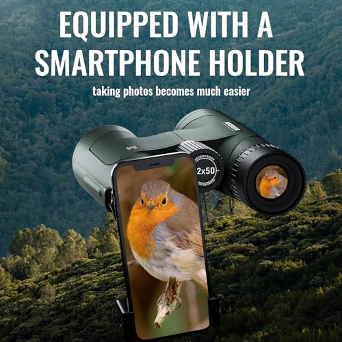12x50 HD Optics Binoculars for Adults with Upgraded Phone Adapter, Tripod and Tripod Adapter - Professional Waterproof Binoculars with BaK4 prisms and Large View for Bird Watching,Hunting — view 4