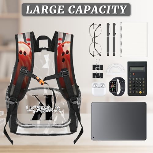 Personalized Bowling Ball Clear Backpack Custom Transparent Backpacks with Name3