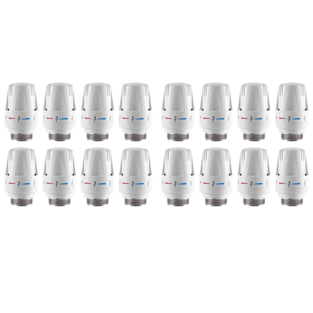 Jnchdghwa As Shown 16Pcs Thermostatic Radiator Valve Thermostat Radiator Valve Replacement Head