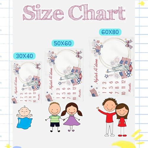 Image of OLIVE OLIVIA Personalized Monthly Baby Milestone Blanket, Baby Months Blanket, Perfect Custom Newborn Gifts,50 inchx60 inch