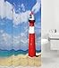 Produktbild Duschvorhang Leuchtturm 180 x 200 cm, hochwertige Qualität, 100% Polyester, wasserdicht, Anti-Schimmel-Effekt, inkl. 12 Duschvorhangringe
