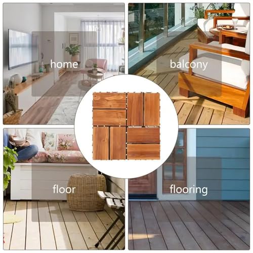 Baldosas de madera de 30x30x2 cm para suelo de terraza pack de 54 piezas multicolor 3