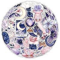 Midnight Moon Stickers, 100Pcs Aesthetic Magic Planet Sticker, Cool Funny Stickers for Laptop, Hydroflask, Skateboard,Scrapbooks and DIY Craft Decoration