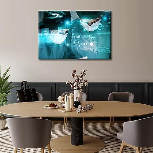 Image of Surgery and Medical Canvas Wall Art Laboratory Research Concept Wall Art Nosocomium 1 Panels Young Scientist Wall Pictures Giclee Wooden Framed Gallery-Wrapped Ready to Hang (24 inch Wx36 H)