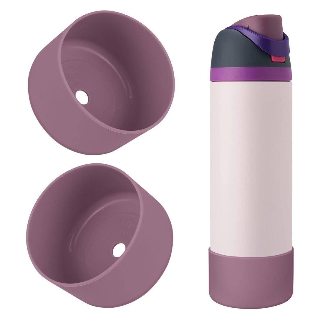 2PCS Silicone Water Bottle Boot, Compatible with Owala 24oz 32oz 40oz, Protective Anti-Scratch & Anti-Dent No Noise Sleeve Cover for FreeSip/Twist/Flip Water Bottles