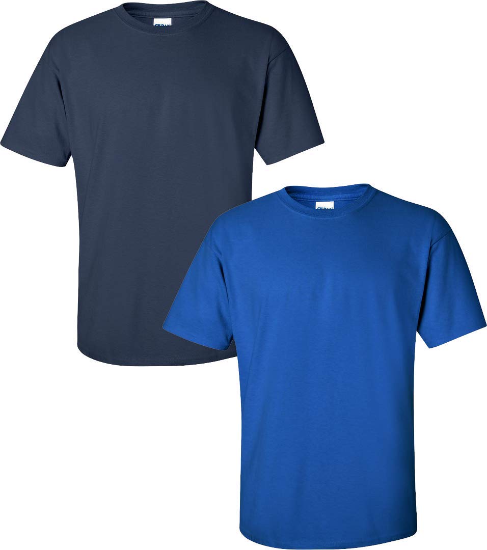GILDAN Men's Ultra Cotton Adult T-Shirt, 2-Pack Red/Navy