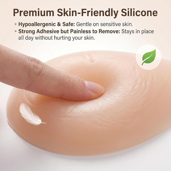 Image of Breathable Nipple Covers for Women,Teardrop Breast Lift Pasties with Air Holes,Reusable for Summer Strapless Backless