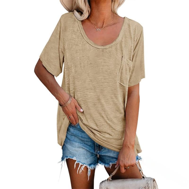 T shirt femme Runcati M couleur kaki vêtement décontracté uni