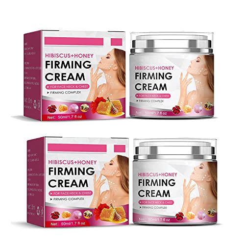 Hibiscus and Honey Firming Cream, Neck Firming Cream, Skin Tightening Cream for Face and Body, Anti-Wrinkle Facial Moisturizer with Collagen, for Double Chin Reducer, Natural Ingredients, Cruelty Free