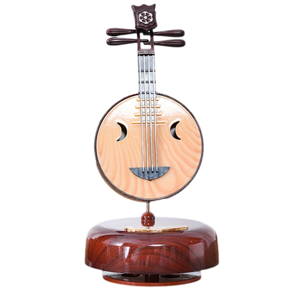 CTRLZS Literary and Classical Style Rotating Music Box Music Box Desktop Ornaments Birthday Gift Music Lover,Moon
