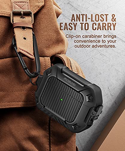 Image of MOBOSI for AirPods Pro 2 Case, Compatible with AirPod 2nd Generation Cover [Compatible with MagSafe] with Lock&Keychain&Cleaner Kit, Full Body Shockproof Protective Hard Shell (2023), Black | with Cleaner Kit