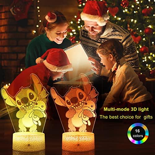Drylf Stitch Gifts For Girls Stitch Night Light With Remote & Smart Touch 16 Colors Changing Dimmable Stitch Lamp Cool Room Decor Bedside Lamp For Bedroom Boys Girls #TOP6