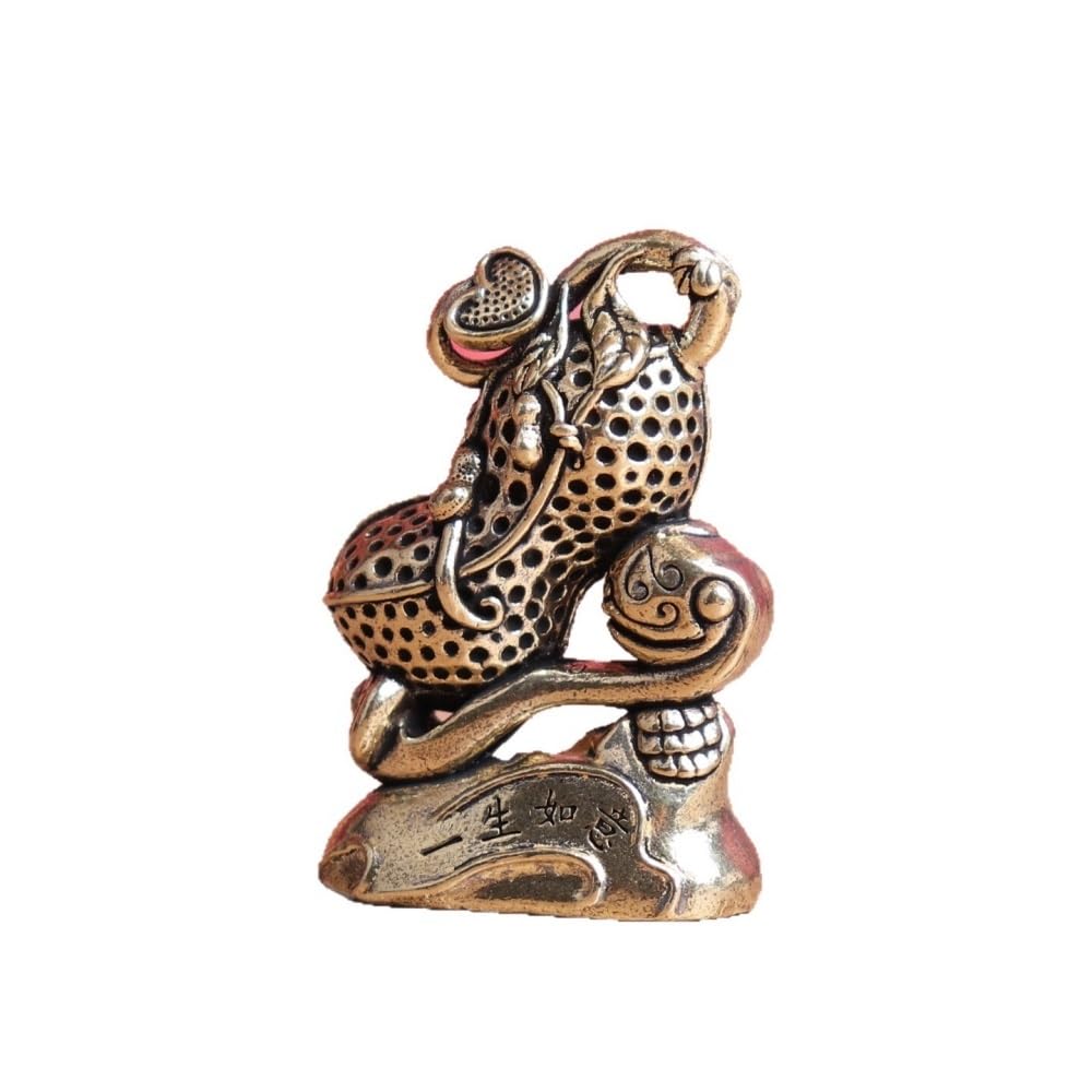 Huffa Brass Pure Wishful Retro Home Decoration Desktop Tea Pet Crafts Ornaments