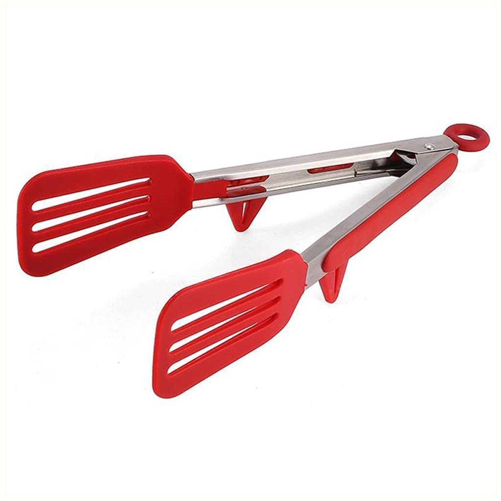 Pinzas para Comida de Cocina Resistentes al Calor, Pinzas para Pan de Acero Inoxidable de Silicona, Pinzas para Servir, Herramientas para Barbacoa, Accesorios, 1 ud.