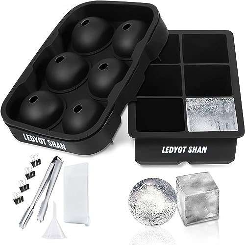 Ice Cube Tray (Set Of 2), Ice Ball Maker Mold, Ice Cube Trays Silicone For Freezer, Bpa Free, Ice Ball Mold For Whiskey, Flexible Ice Tray, Easy Release, Reusable Ice Mold, Large Square Ice Cube Trays #TOP2