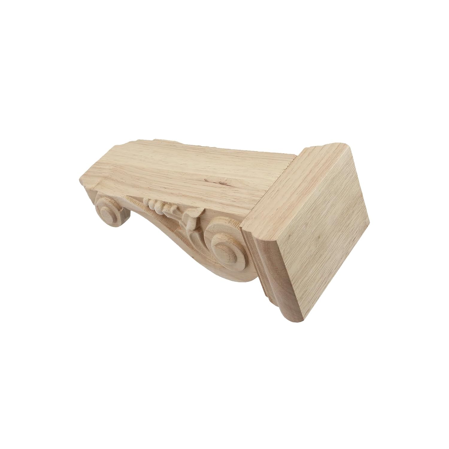 Woogim Retro Floral Carved Rubber Wood Corbel 4.69"*3.15"*8.84" Wooden Bracket Decorative Corbels 2PCS for European Villa Porch Wine Cabinet Shelves Decoration
