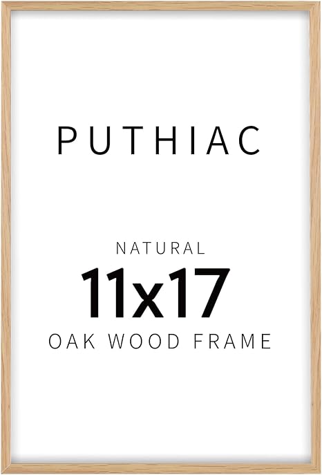 11x17 Oak Wood Picture Frame - Minimalist 11x17 Poster Frame, 11"x17" Frame Wood, Natural Solid Wooden Picture Frames for Wall Art Photo and Prints(1 Pack, Beige)