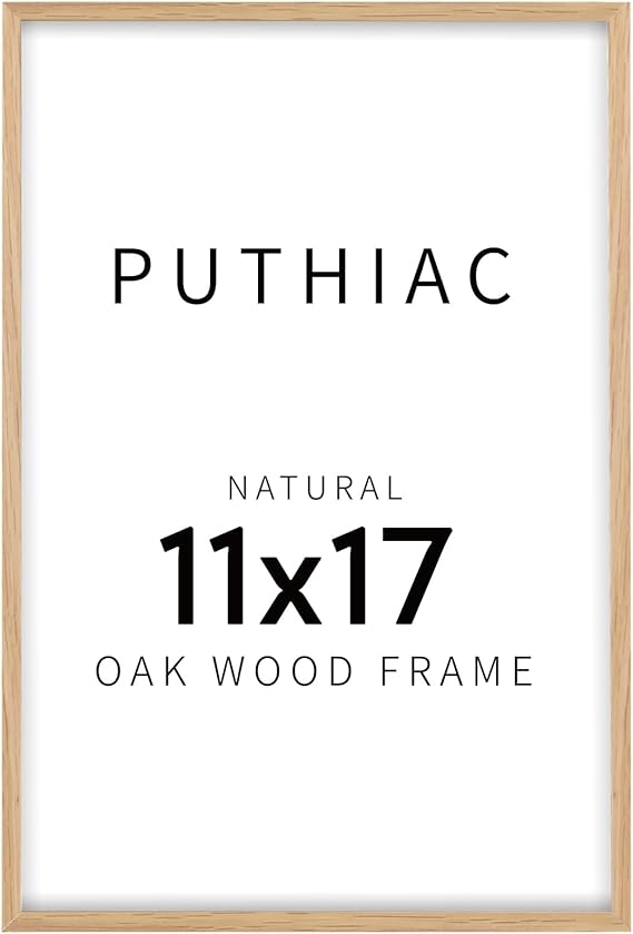 11x17 Oak Wood Picture Frame - Minimalist 11x17 Poster Frame, 11"x17" Frame Wood, Natural Solid Wooden Picture Frames for Wall Art Photo and Prints(1 Pack, Beige)