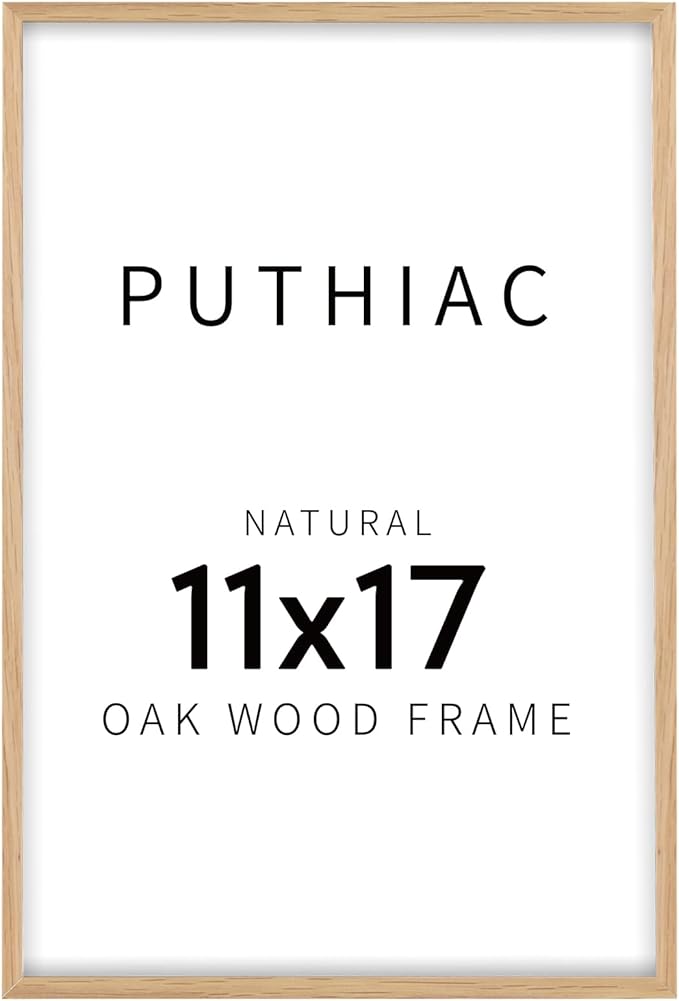 11x17 Oak Wood Picture Frame - Minimalist 11x17 Poster Frame, 11"x17" Frame Wood, Natural Solid Wooden Picture Frames for Wall Art Photo and Prints(1 Pack, Beige)