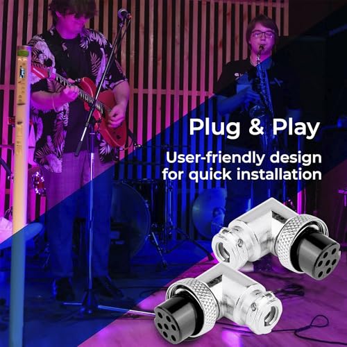 Image of MX 3 Pin XLR Microphone pin Pure Copper Nickel Plated Pins1 for High Conductivity microphone (7-pin Male Connector Right-Angle, Pack of 2, Male Connector)