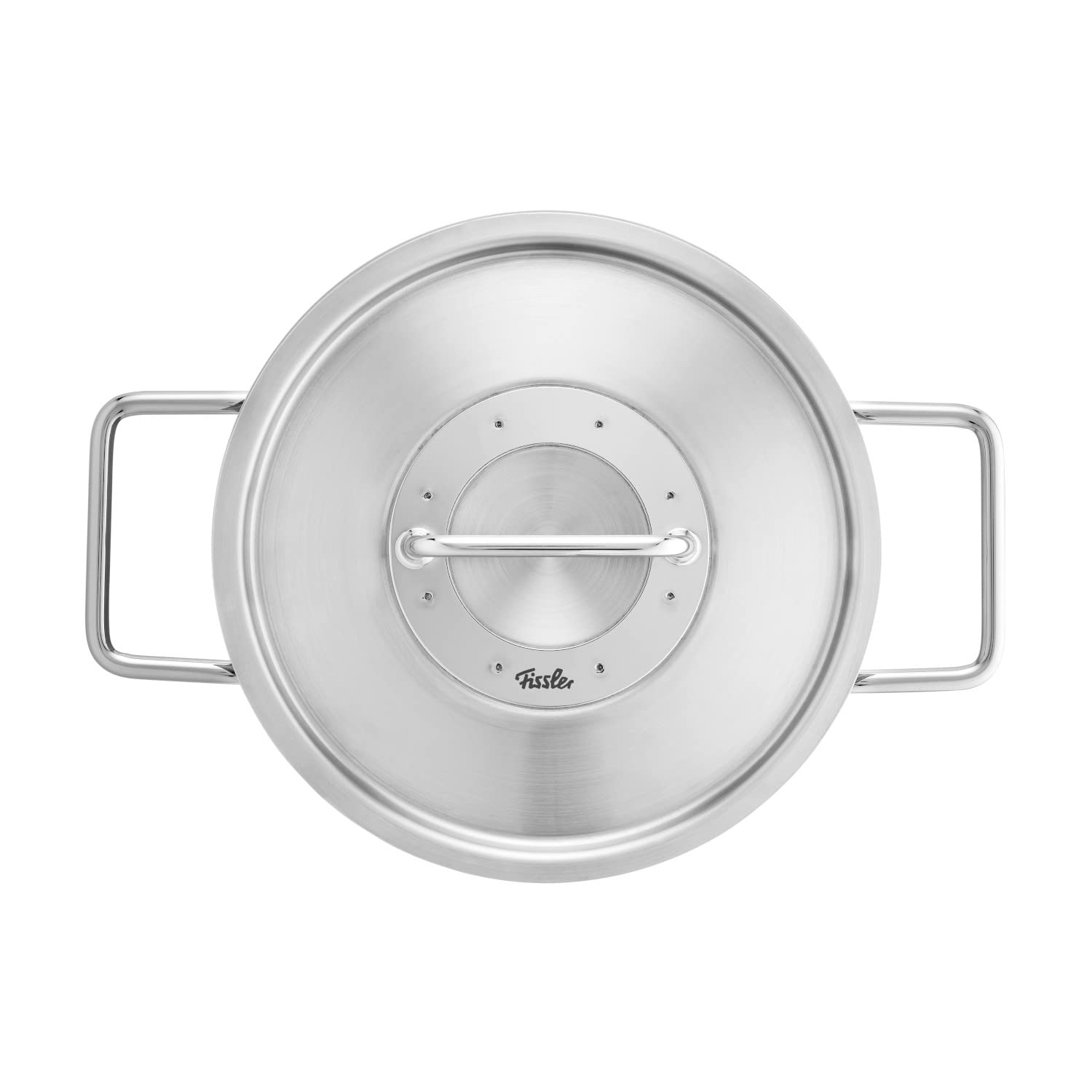 Fissler Pure Collection - Pentola in acciaio inox (Ø 20 cm, 3,6L) con coperchio in metallo, scala interna, compatibile induzione