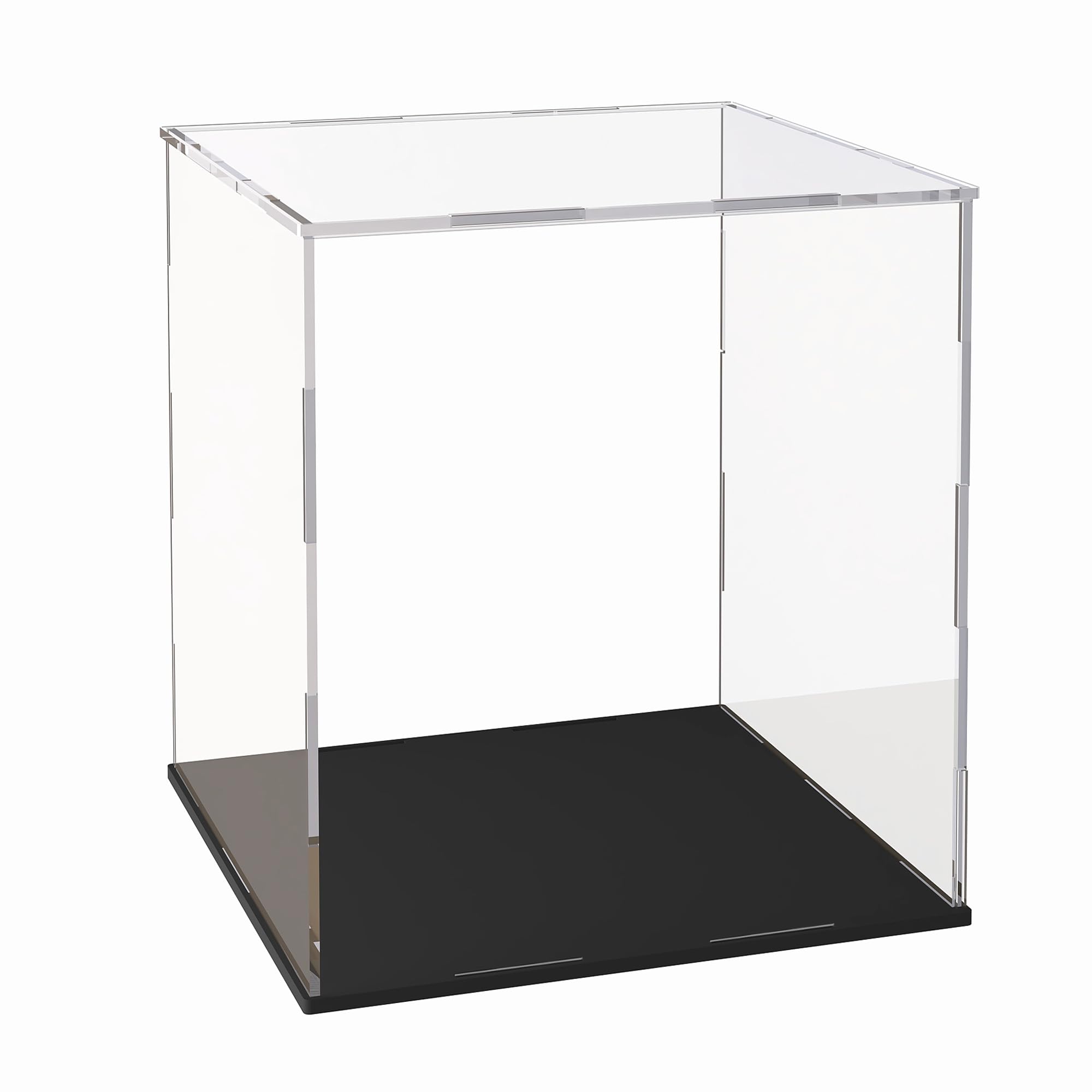 CANCLEAR Acrylic Display Case for Collectibles and Toys, Versatile Clear Acrylic Display Box with Black Base for Action Figures and Trophy,10x10x14-inch