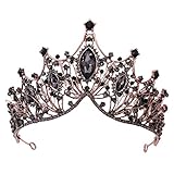 Bronze Baroque Queen Crown Black Gothic Mermaid Tiaras and Crown Handmade Crystal Headband Tiara for Women and Girls – Halloween Faire Costume Party Birthday Renaissance Festival Hair Accessories