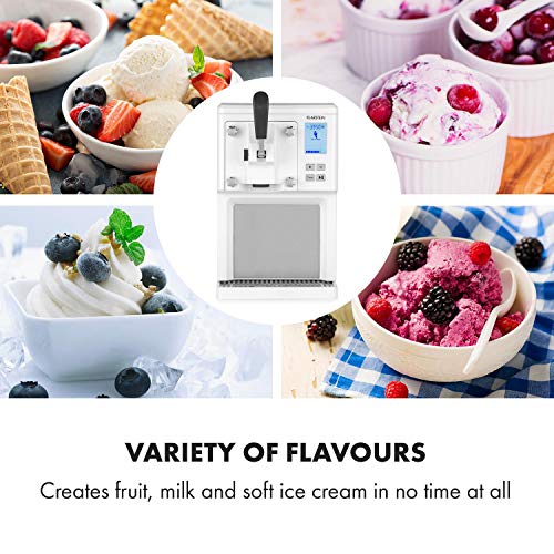 Klarstein Sweet Sundae - Eiscrememaschine, 1,5 Liter, mitselbstkühlendem Kompressor, 200 Watt, Ausgabesystem, 3 StundenAuto-Kühlhaltefunktion, Reinigungsautomatik, Edelstahl, weiß – Bild 5