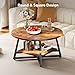 Round Coffee Table, Small Circle Coffee Table with Storage, Modern Wood Round Center Table for Living Room, Home Office, Small Space, Easy Assembly, Rustic Brown