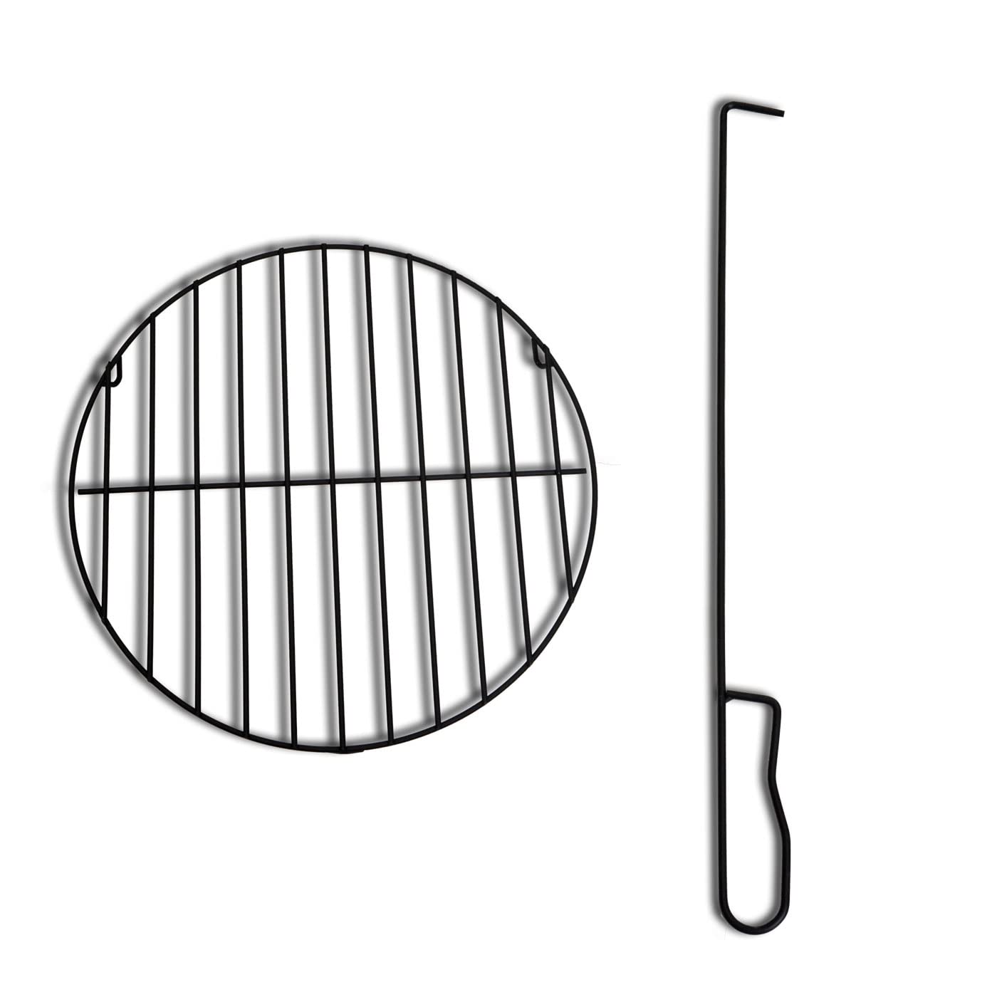 Gartenofen HWC-K90, Gartenkamin Terrassenkamin Terrassenofen, Schürhaken Feuerstelle - 120x43cm schwarz