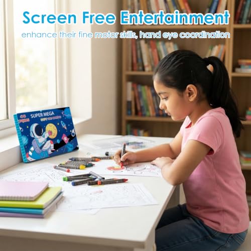 Image of KARP Children Deluxe Art Drawing Set for Kids| Drawing & Coloring Set with Crayons, Oil Pastels, Colour Pencils, Watercolors, Sketch Pens, Brushes & Carry Case (68 Pcs Astronaut Print Art Set)