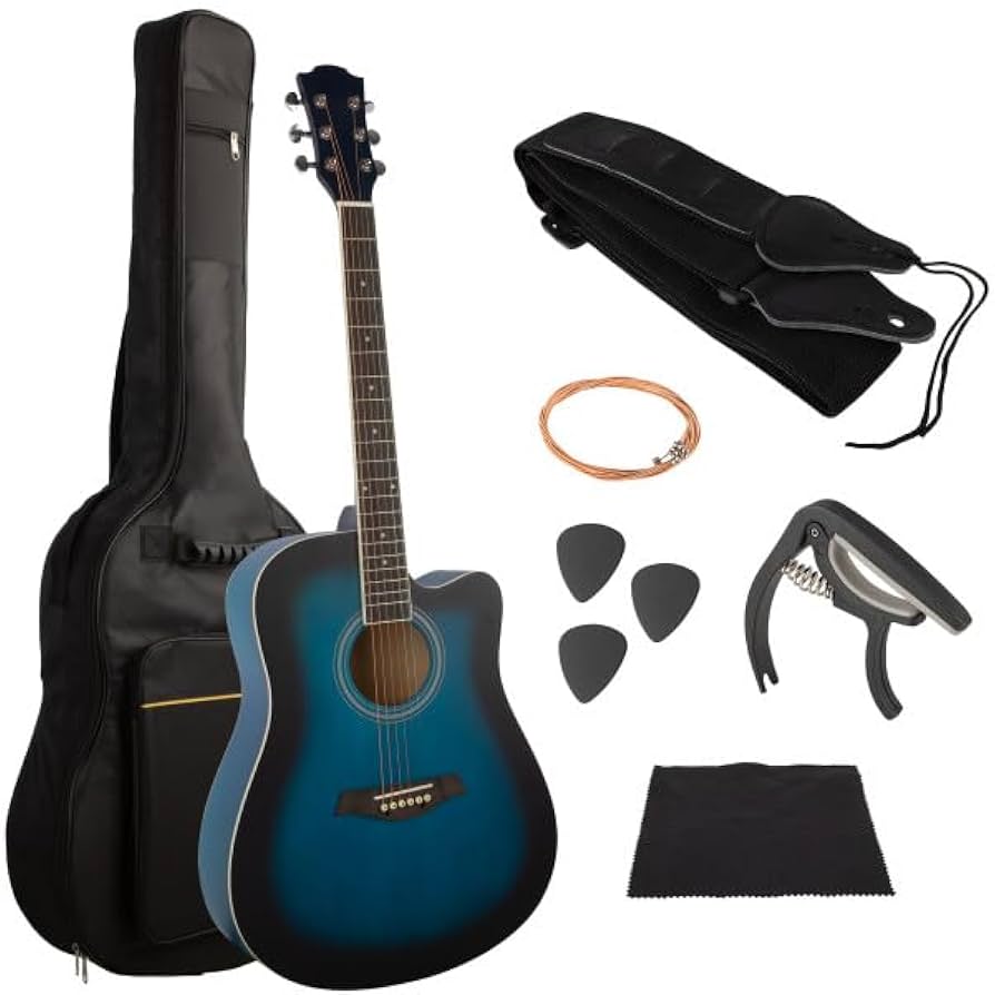 Amazon.com: 41in Acoustic Guitar - Guitar Kit with Case