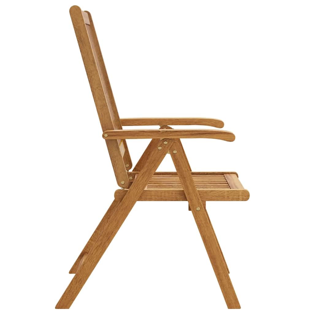 vidaXL Lot de 3 Chaises Pliables de Jardin, Fauteuil avec Accoudoirs, Sièges avec Dossier Patio Terrasse Extérieur, Bois d'Acacia Solide