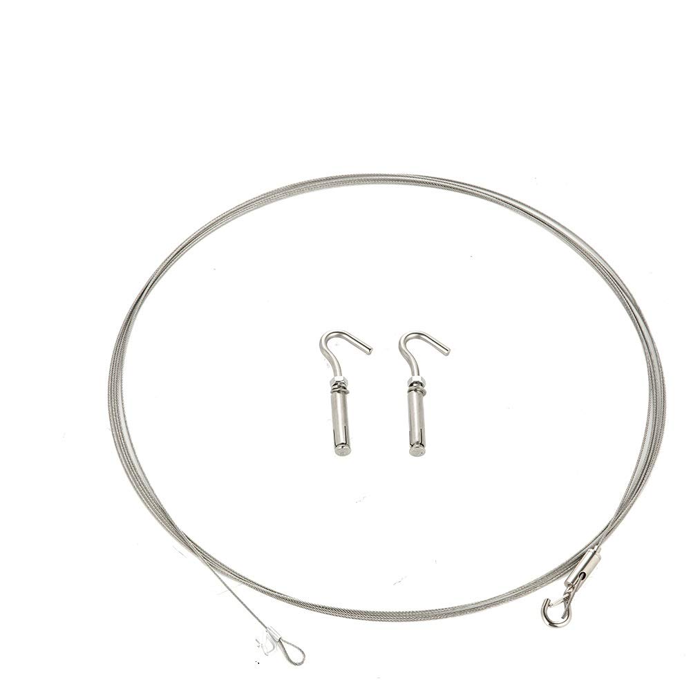 Clothink Hanging System for Outdoor Curtains Steel Cable Wire Rope 5m