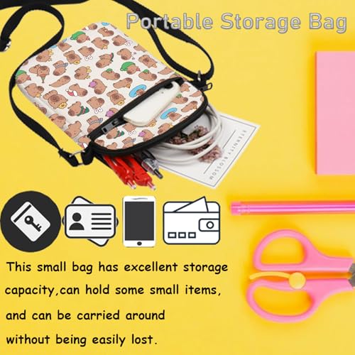 TSOTMO Capybaras Bag Animals Theme Gift Funny Don’t Worry Be Capy Crossbody Bag Animal Parody Gift Capybaras Lover Gift3