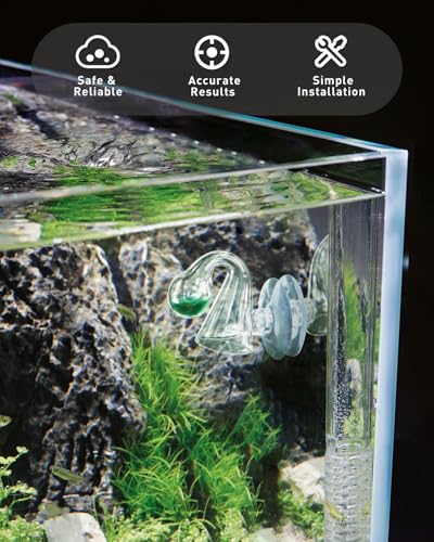Image of Pawfly Glass CO2 Drop Checker for Aquarium CO2 Indicator for Planted Fish Tank CO2 Monitor Kit with Solution & Suction Cups CO2 Detector Aquarium CO2 Tester Fish Tank Carbon Dioxide Checker