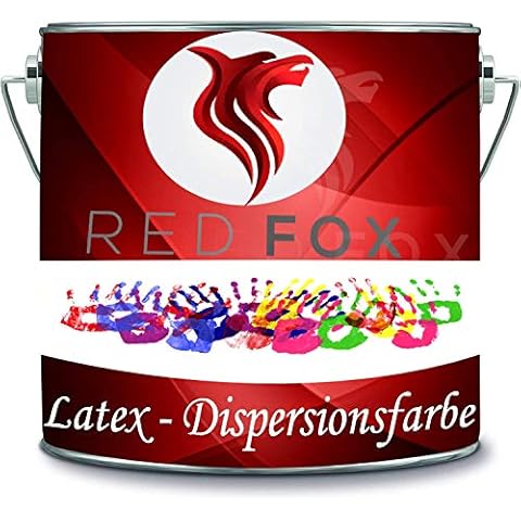 RED FOX Dispersionsfarbe strapazierfähige Latexfarbe Wandfarbe in vielen Premium Farben (5 l, Hell Grau) Cover