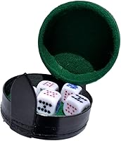 Vista 4 de marquez Juego de dados de póquer de copa con forro de cuero (cubilete)... Negro